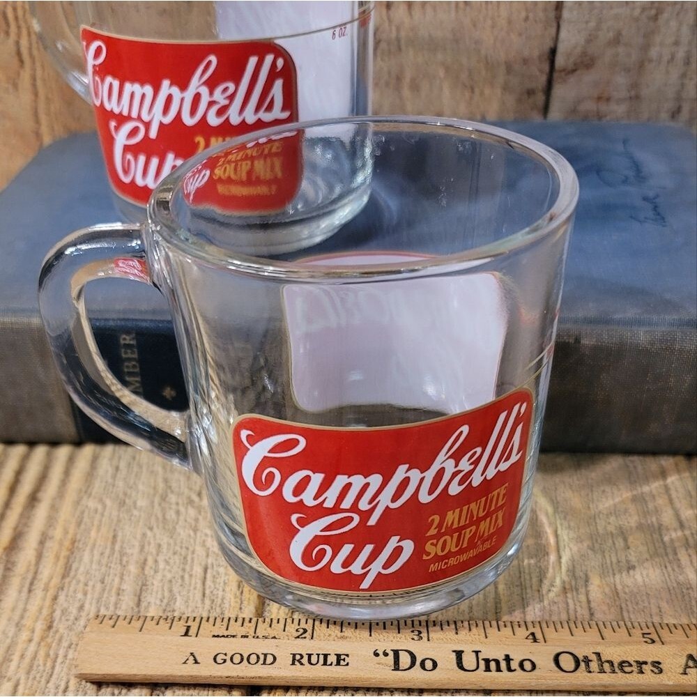 Campbell’s Cup 2 Minute Soup Microwaveable Clear Glass 6oz Soup Mix Mug
